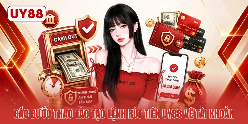 Các bước thao tác tạo lệnh rút tiền UY88 về tài khoản