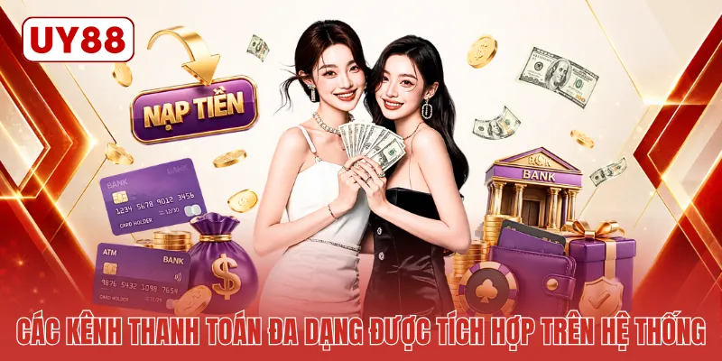 Các kênh thanh toán đa dạng được tích hợp trên hệ thống